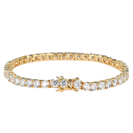 Tennis Chain Copper Zircon Single Row Hip Hop Bracelet