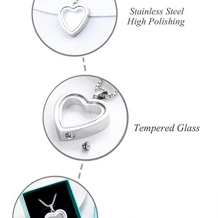 Heartfelt Remembrance: Stainless Steel Heart-Shaped Cremation Pendant
