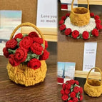 Flower Basket Style Red Rose