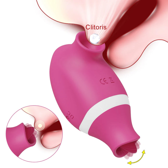 Clitoral Sucking for Women 2 In 1 Nipples Sucker Vibrator Tongue Licking Clitoris Stimulator Female Masturbator Adult Sex Toys
