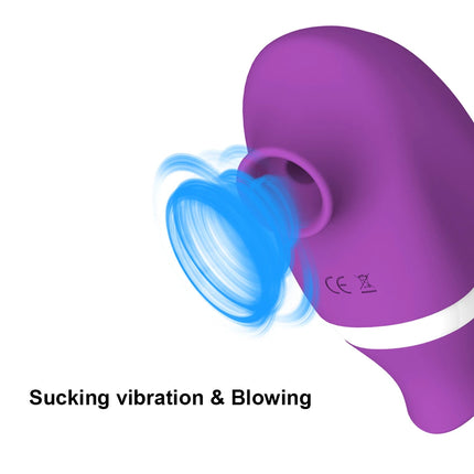 Clitoral Sucking for Women 2 In 1 Nipples Sucker Vibrator Tongue Licking Clitoris Stimulator Female Masturbator Adult Sex Toys