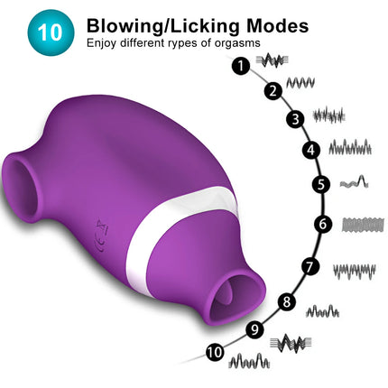 Clitoral Sucking for Women 2 In 1 Nipples Sucker Vibrator Tongue Licking Clitoris Stimulator Female Masturbator Adult Sex Toys